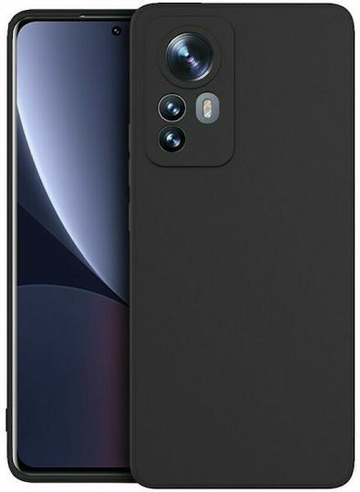 Umschlag Rückseite Silikon / Stoff Schwarz (Xiaomi 12 Pro)