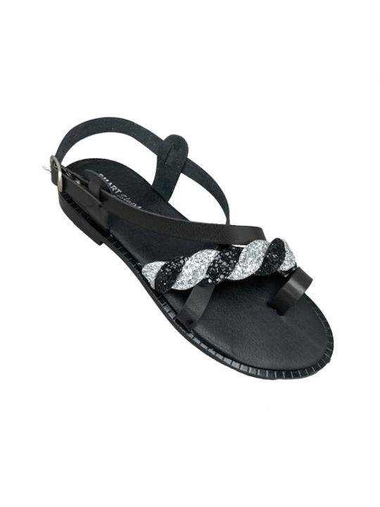 Smart Steps Women's Flat Sandals in Black Color