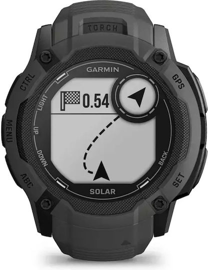 Garmin Instinct 2X Solar 50mm Αδιάβροχο Smartwatch με Παλμογράφο (Graphite)