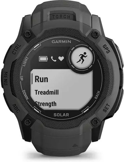Garmin Instinct 2X Solar 50mm Αδιάβροχο Smartwatch με Παλμογράφο (Graphite)