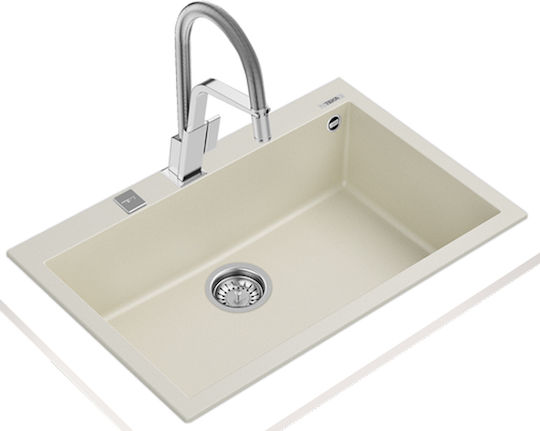 Teka Forsquare 72.40 TG Ένθετος από Συνθετικό Γρανίτη Μ72xΠ40cm Bright Cream