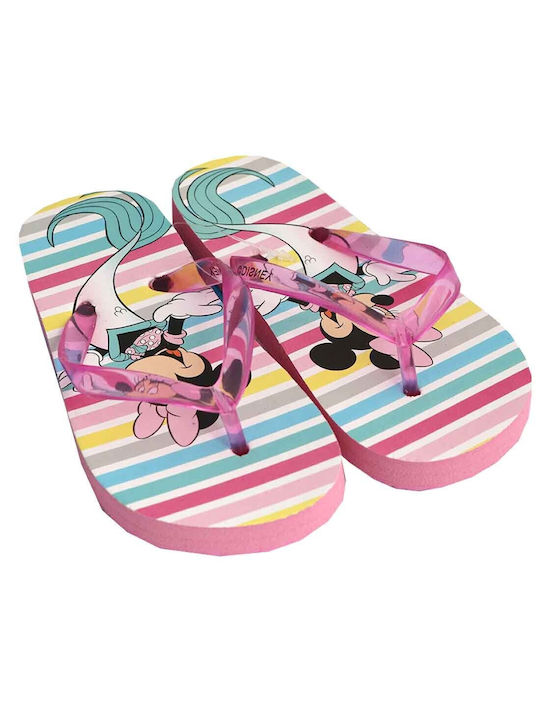 Disney Girls Minnie Flip Flops Pink