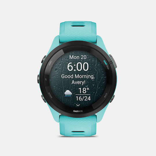 Garmin Forerunner 265 46mm Waterproof Smartwatch with Heart Rate Monitor (Aqua/Black)
