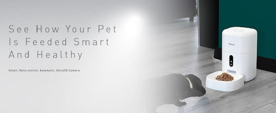Tellur Automatisch Schalen Futter & Wasser Langsame Fütterung für Hund & Katze 2x 4lt 28.9cm in Weiß Farbe