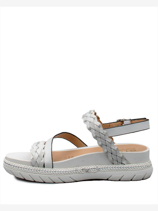 Stonefly Leather Women's Flat Sandals in White Color