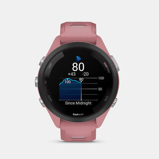 Garmin Forerunner 265s 42mm Wasserdicht Smartwatch mit Pulsmesser (Light Pink/Whitestone)