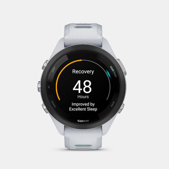 Garmin Forerunner 265s 42mm Waterproof Smartwatch with Heart Rate Monitor (Whitestone/Neo Tropic)