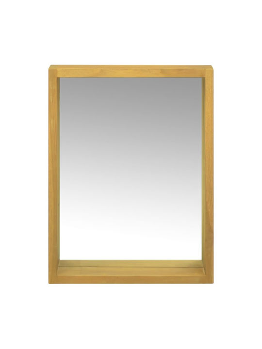 vidaXL Rechteckiger Badezimmerspiegel aus Massivholz 30x40cm Braun