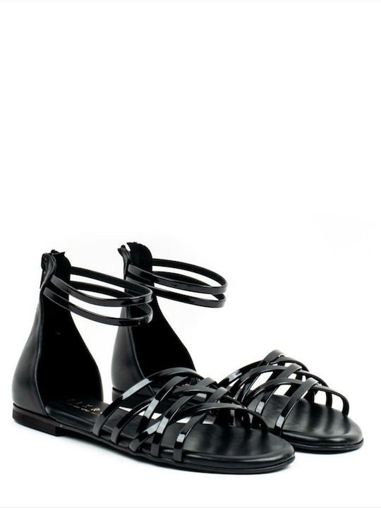 Zakro Collection Women's Flat Sandals with Strap in Black Color