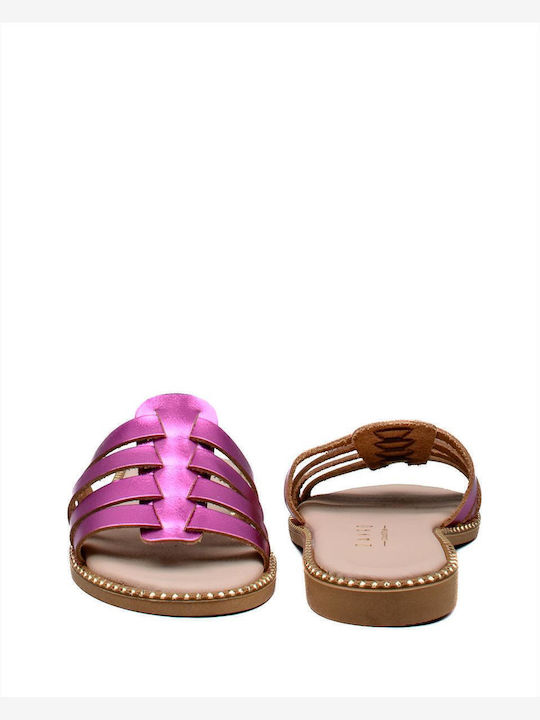 Sandale Casual Damă Din Piele Fuchsia
