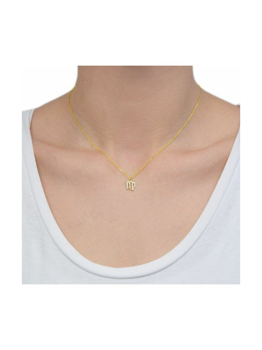 Amor Amor Halskette Tierkreiszeichen aus Vergoldet Silber
