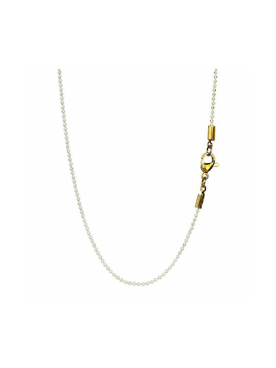 Amor Amor Halskette mit Design Schmetterling Vergoldet mit Perlen