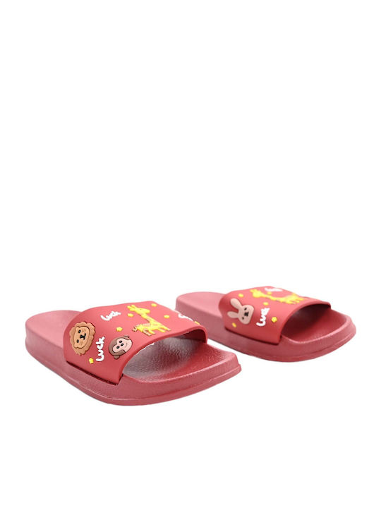 Kids' Slides Burgundy