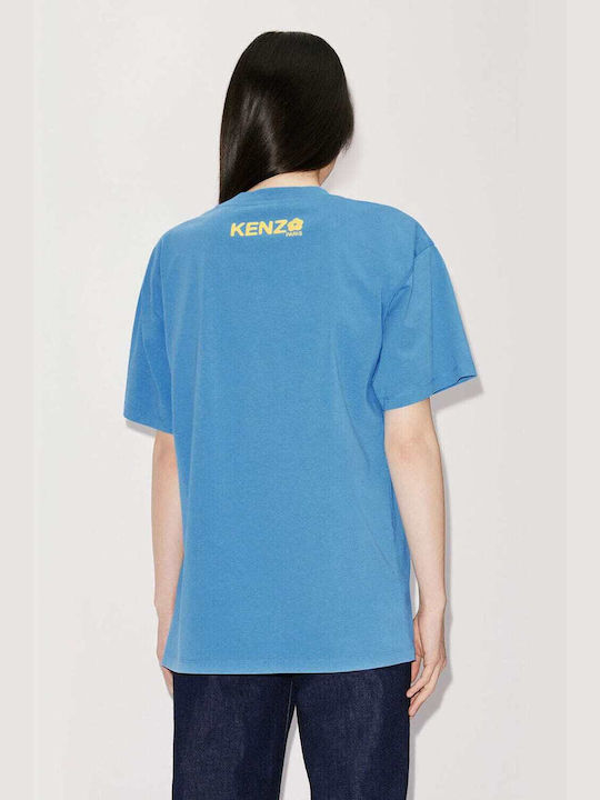 Kenzo Damen Oversized T-shirt Blumen Blau
