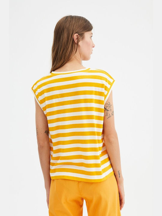 Compania Fantastica Women's T-shirt Striped Yellow