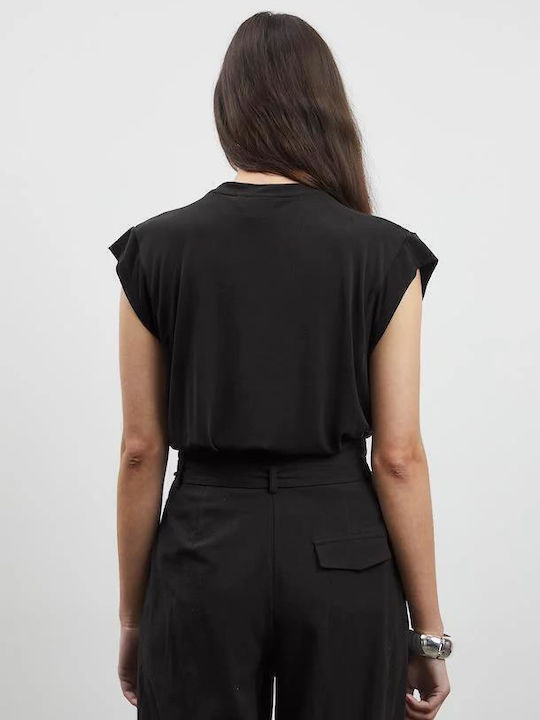 Women's Summer Blouse Sleeveless Black