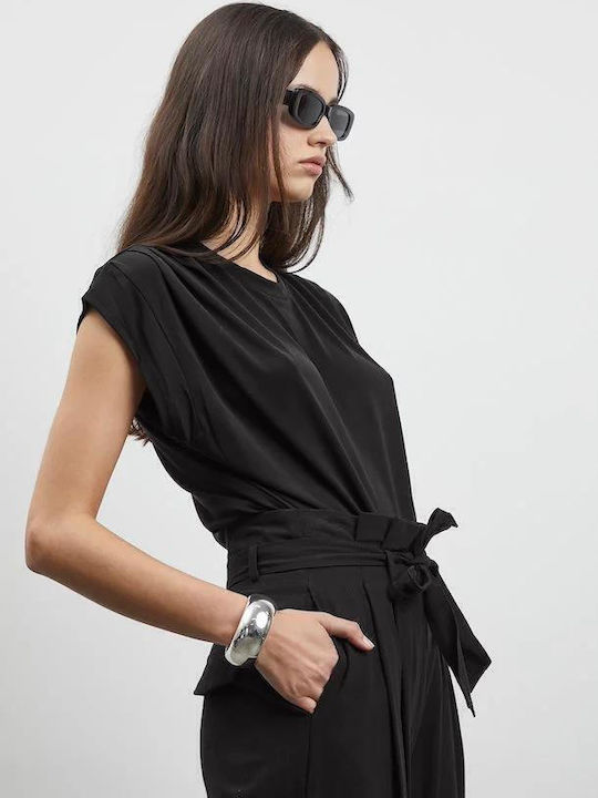 Women's Summer Blouse Sleeveless Black