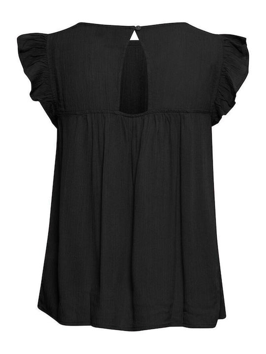 ICHI Women's Summer Blouse Sleeveless Black