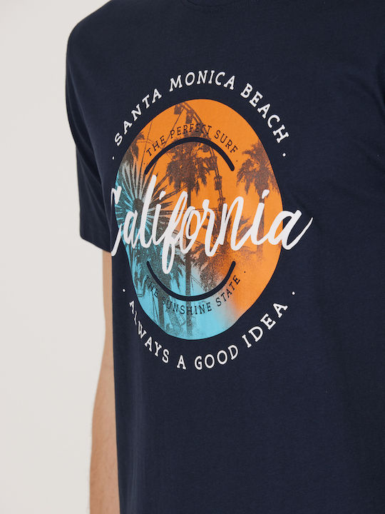 Edmund Αθλητικό T-shirt Navy Μπλε