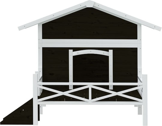 vidaXL Къщичка за Куче Дърво За Външно Ползване Сив 159x120x88.5см