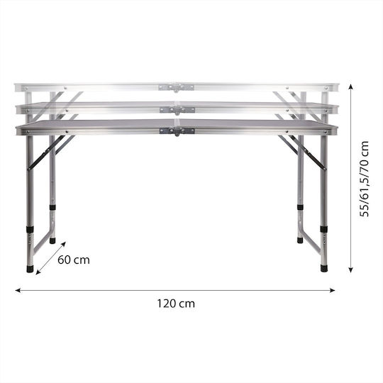 Nils Aluminum Table Set for Camping Folding in Case Gray