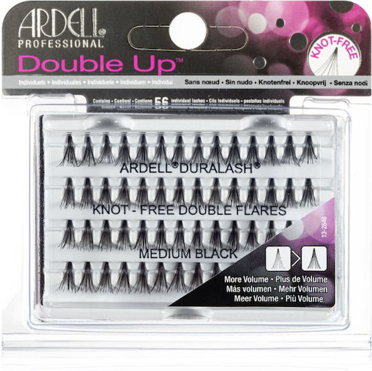Ardell Double Up Self-Adhesive Individuals B Curl Black Medium Black 56 Pieces