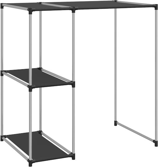 vidaXL Wall Mounted Bathroom Shelf Metallic with 2 Shelves 87x55x90.5cm Black