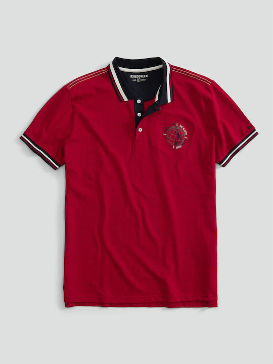 Redgreen Men's Short Sleeve Blouse Polo Red