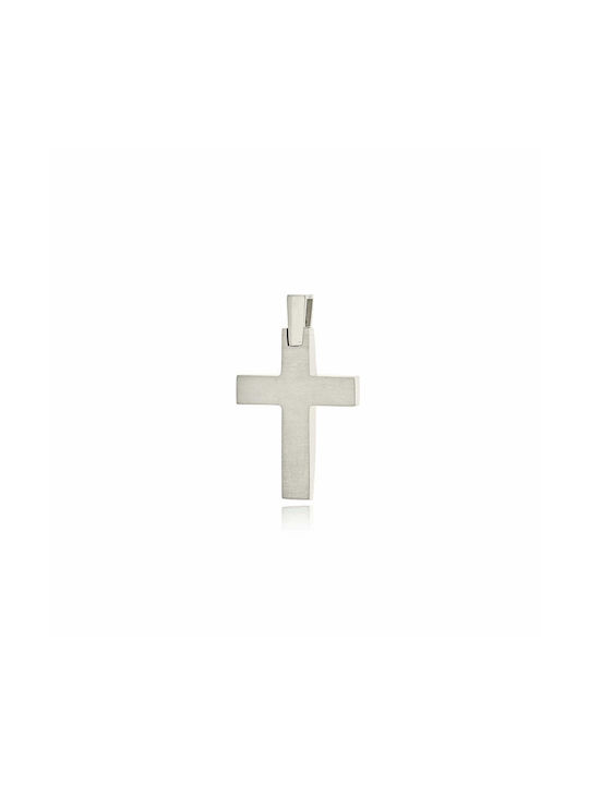 Skaras Jewels Men's White Gold Cross 14K