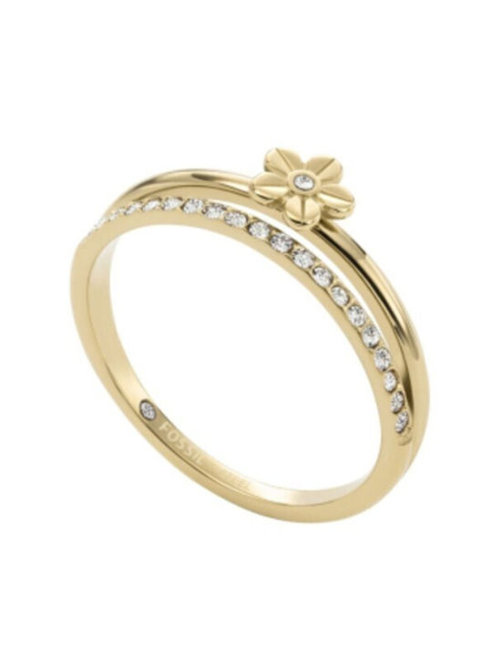 Fossil Women's Gold Plated Steel Ring