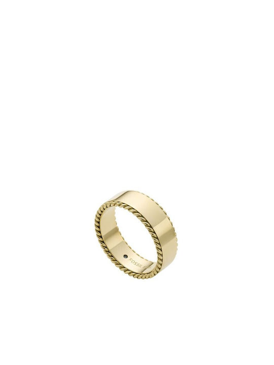 Fossil Damen Ring aus Stahl Vergoldeter