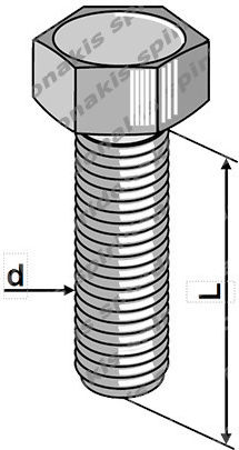 Vidomet Metal Screw Hexagon DIN 933 with Diameter M6 and Length 45mm