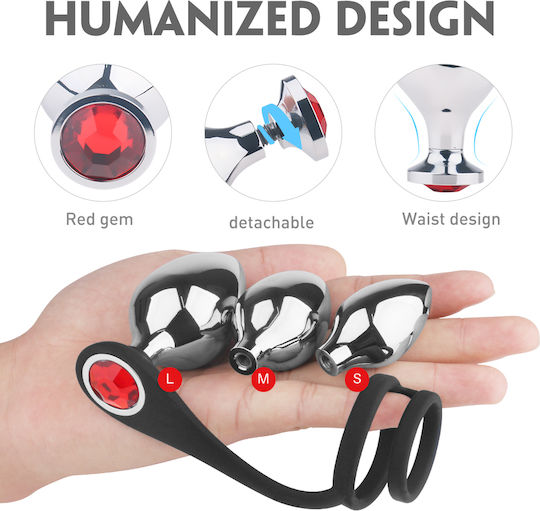 Kinksters Ring Schwanz Silikon mit Analplug Schwarz