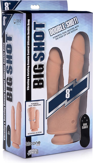 Curve Toys Double Vibrator with Remote Control 20.5cm Flesh