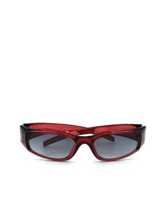 Sover Sunglasses with Red Plastic Frame and Gray Gradient Lens SK0053 348-L