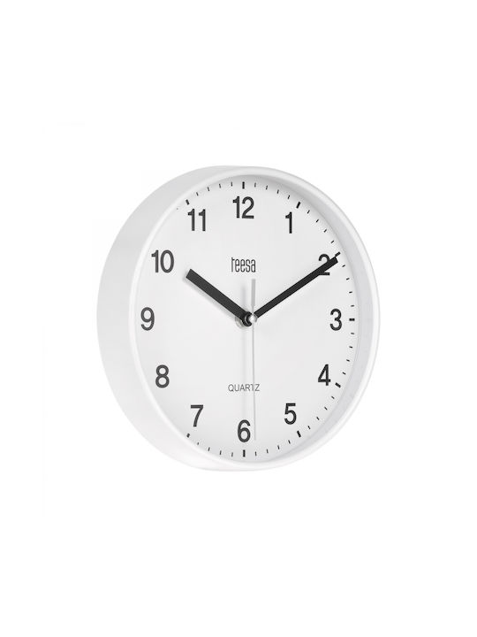 Teesa Wall Clock Plastic White Ø20cm