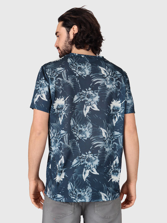 Heliconao Herrenblusen Kurzarm T-Shirts Blau