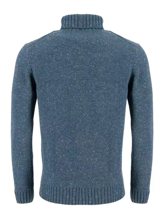 Fynch Hatton Men's Long Sleeve Sweater Turtleneck Blue