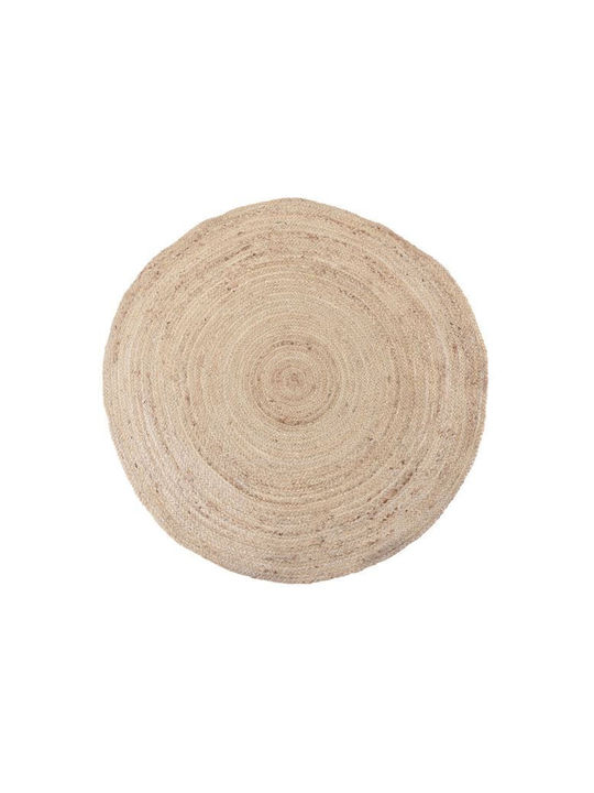 Rug Round Summer Wicker Beige