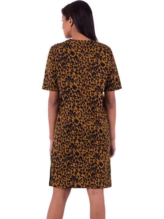 Summer Mini Dress Brown