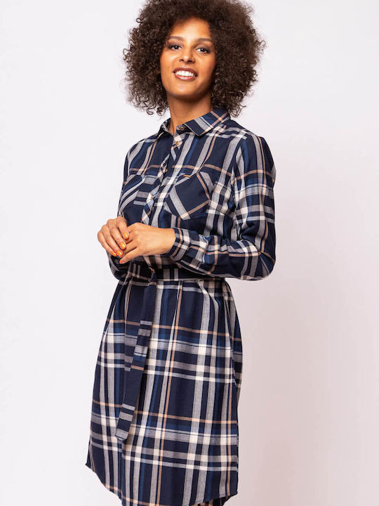 Heavy Tools Midi Shirt Dress Dress Blue