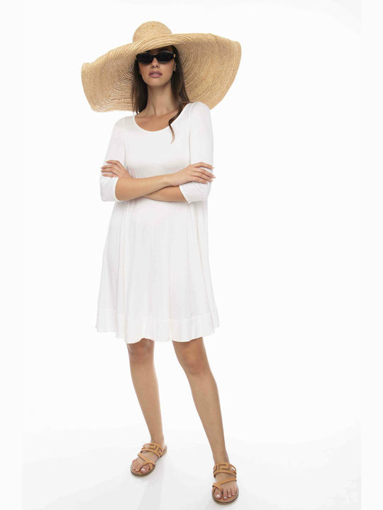 Raffaella Collection Καλοκαιρινό Mini Φόρεμα Λευκό