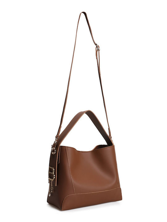 Set Damentasche Schultertasche Tabac Braun