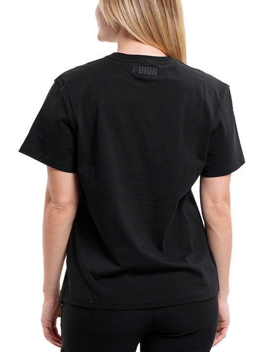 Puma Hoopettes Γυναικείο T-shirt Μαύρο