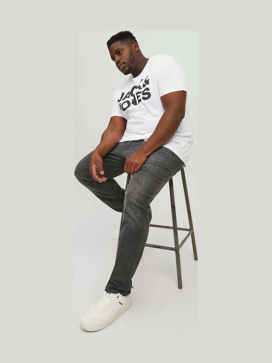 Men's Elastic Jeans Pants With Slim Fit Gray