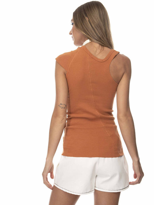 Raffaella Collection Αμάνικη Γυναικεία Μπλούζα Καλοκαιρινή Πορτοκαλί