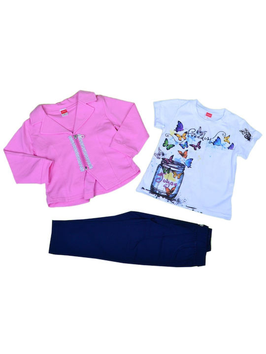 Joyce Kids Set with Pants & Jacket Summer 2pcs White