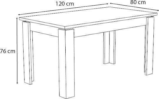 Denzel Κουζίνας Ανθρακι 120x80x76εκ.