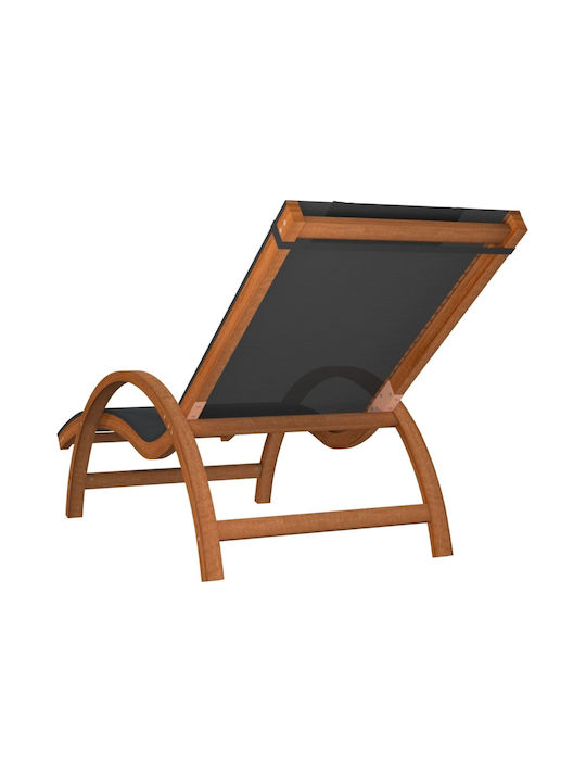 Deckchair Wooden with Cushion Gray 182.5x74x90cm.