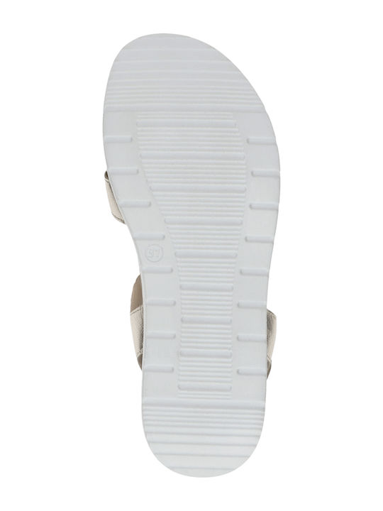 Leather Women's Flat Sandals Anatomic in Gold Color